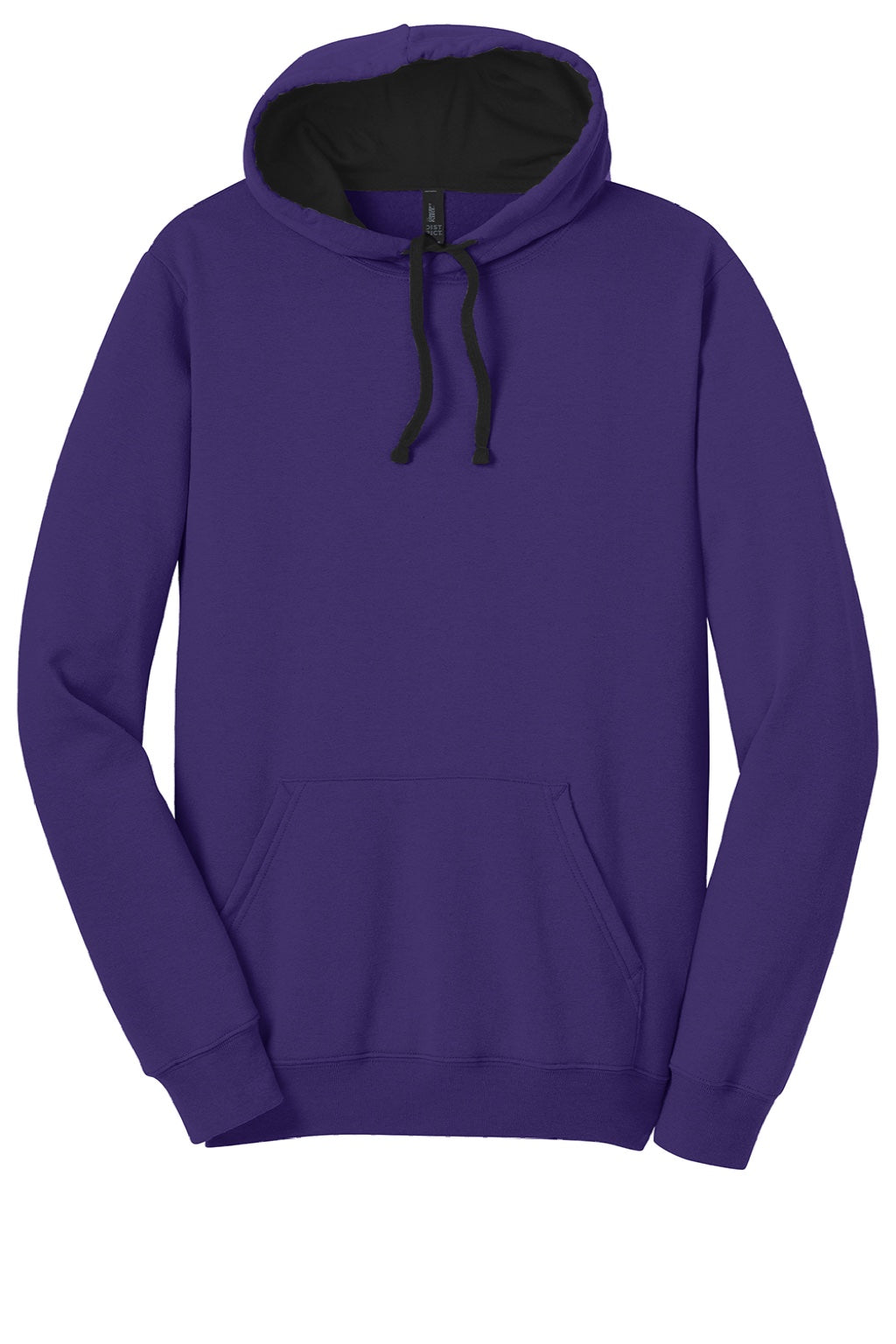 District DT810 Mens The Concert Fleece Hooded Sweatshirt Hoodie w/ Pouch Pocket Purple Flat Front