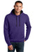 District DT810 Mens The Concert Fleece Hooded Sweatshirt Hoodie w/ Pouch Pocket Purple Model Front