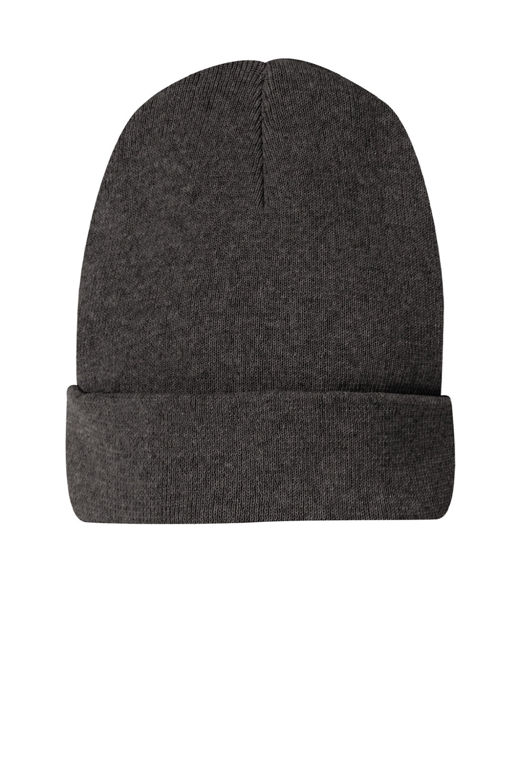 District Hats DT815 Unisex Re-Fleece Beanie Heather Charcoal Grey Flat Front