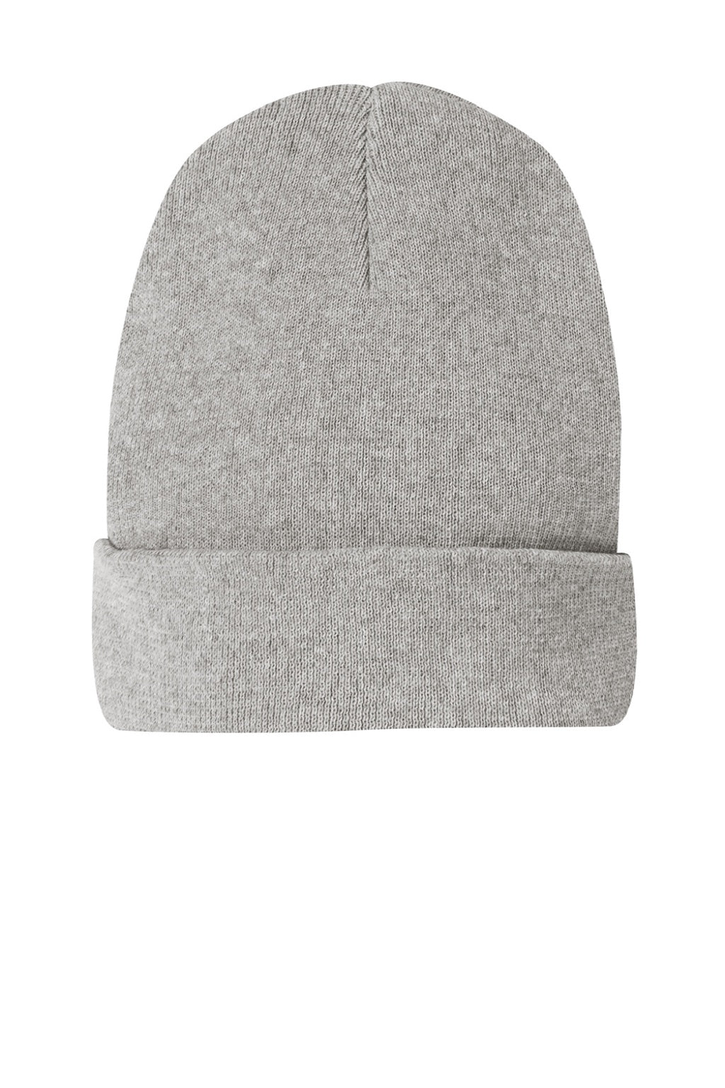 District Hats DT815 Unisex Re-Fleece Beanie Heather Light Grey Flat Front