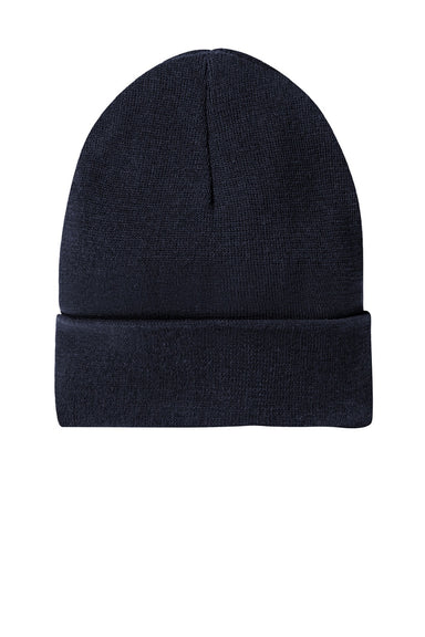District Hats DT815 Unisex Re-Fleece Beanie True Navy Blue Flat Front
