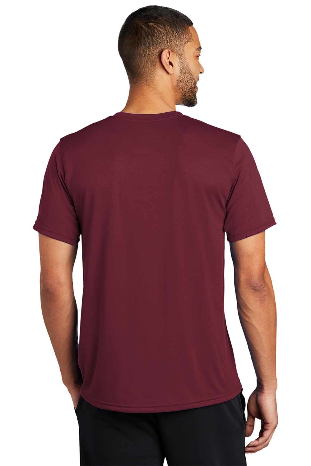 Nike DV7299 Mens Team rLegend Dri-Fit Moisture Wicking Short Sleeve Crewneck T-Shirt Deep Maroon Model Back
