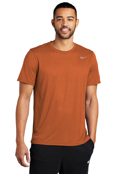 Nike DV7299 Mens Team rLegend Dri-Fit Moisture Wicking Short Sleeve Crewneck T-Shirt Desert Orange Model Front