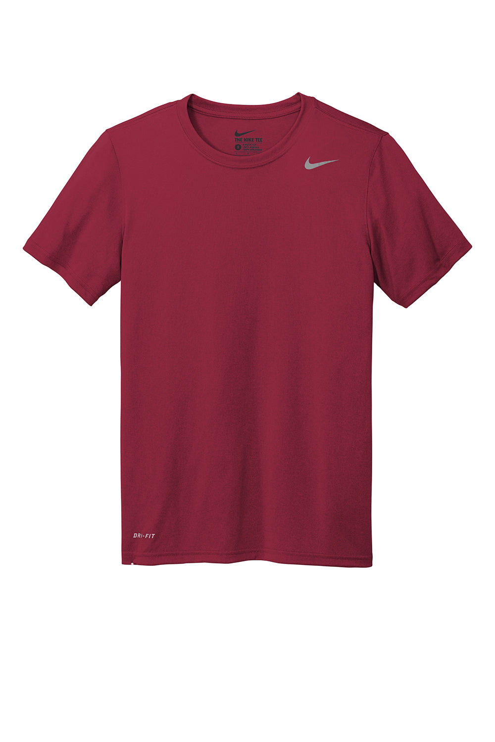 Nike DV7299 Mens Team rLegend Dri-Fit Moisture Wicking Short Sleeve Crewneck T-Shirt Team Maroon Flat Front