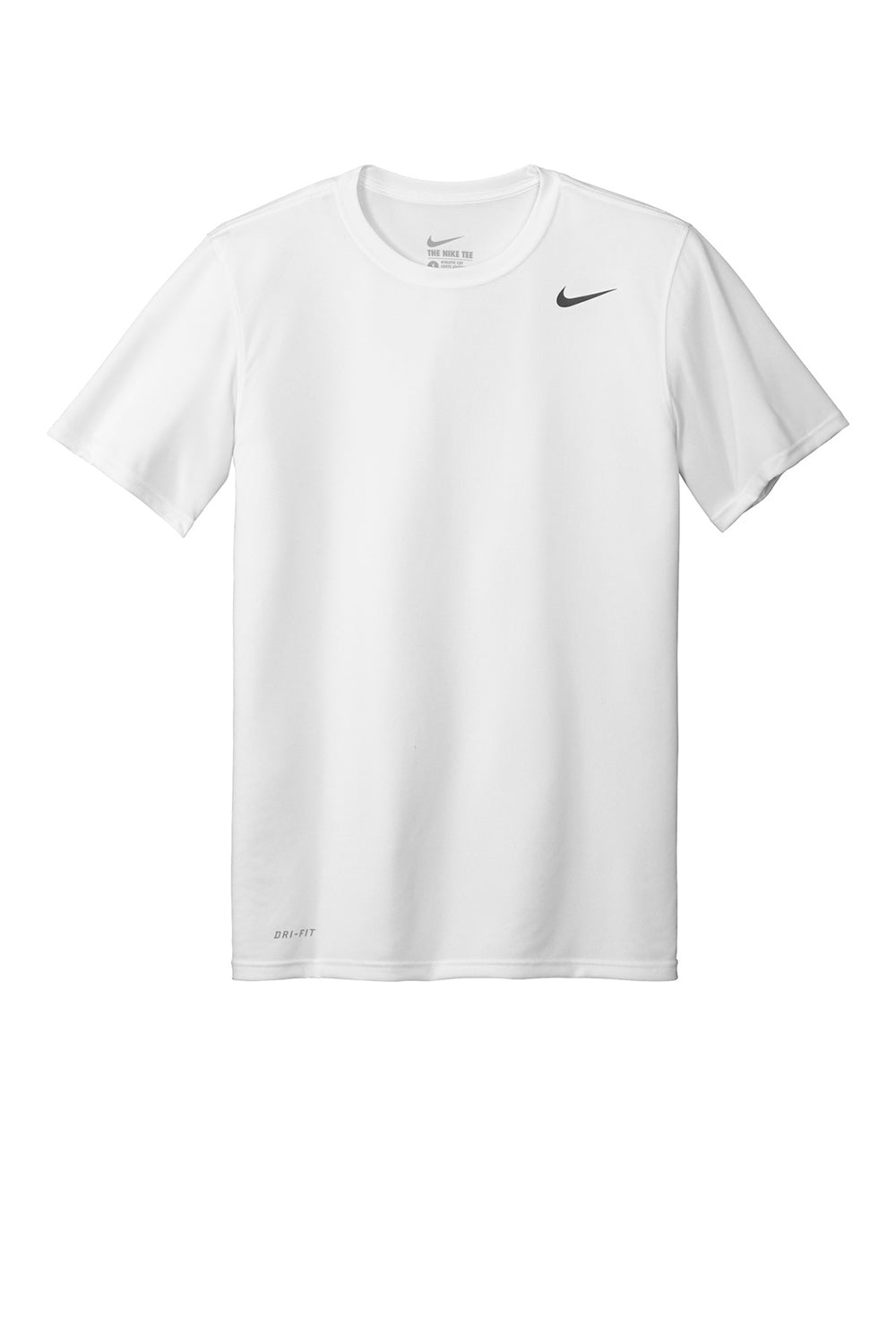 Nike DV7299 Mens Team rLegend Dri-Fit Moisture Wicking Short Sleeve Crewneck T-Shirt White Flat Front