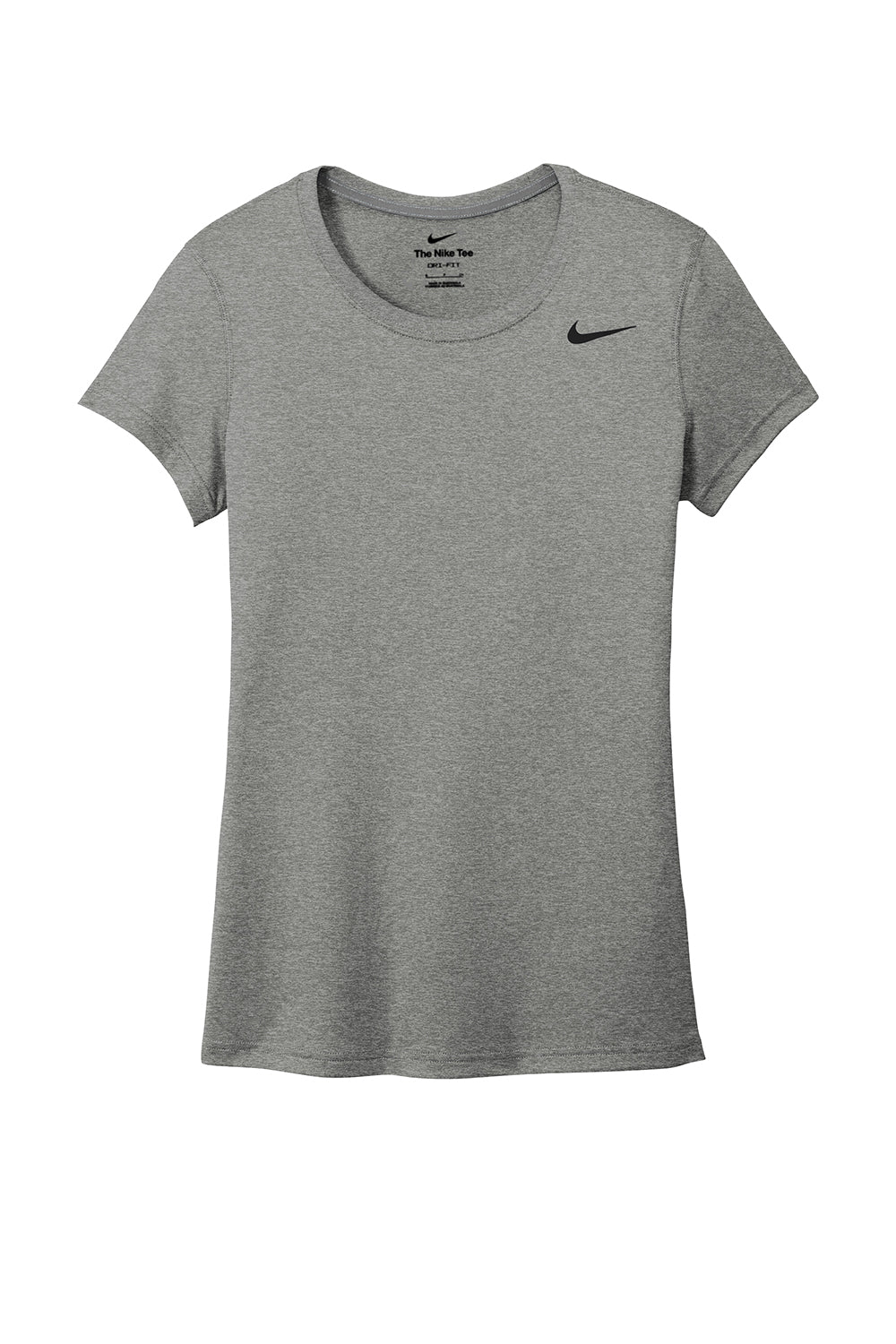 Nike DV7312 Womens Team rLegend Dri-Fit Moisture Wicking Short Sleeve Crewneck T-Shirt Heather Carbon Grey Flat Front