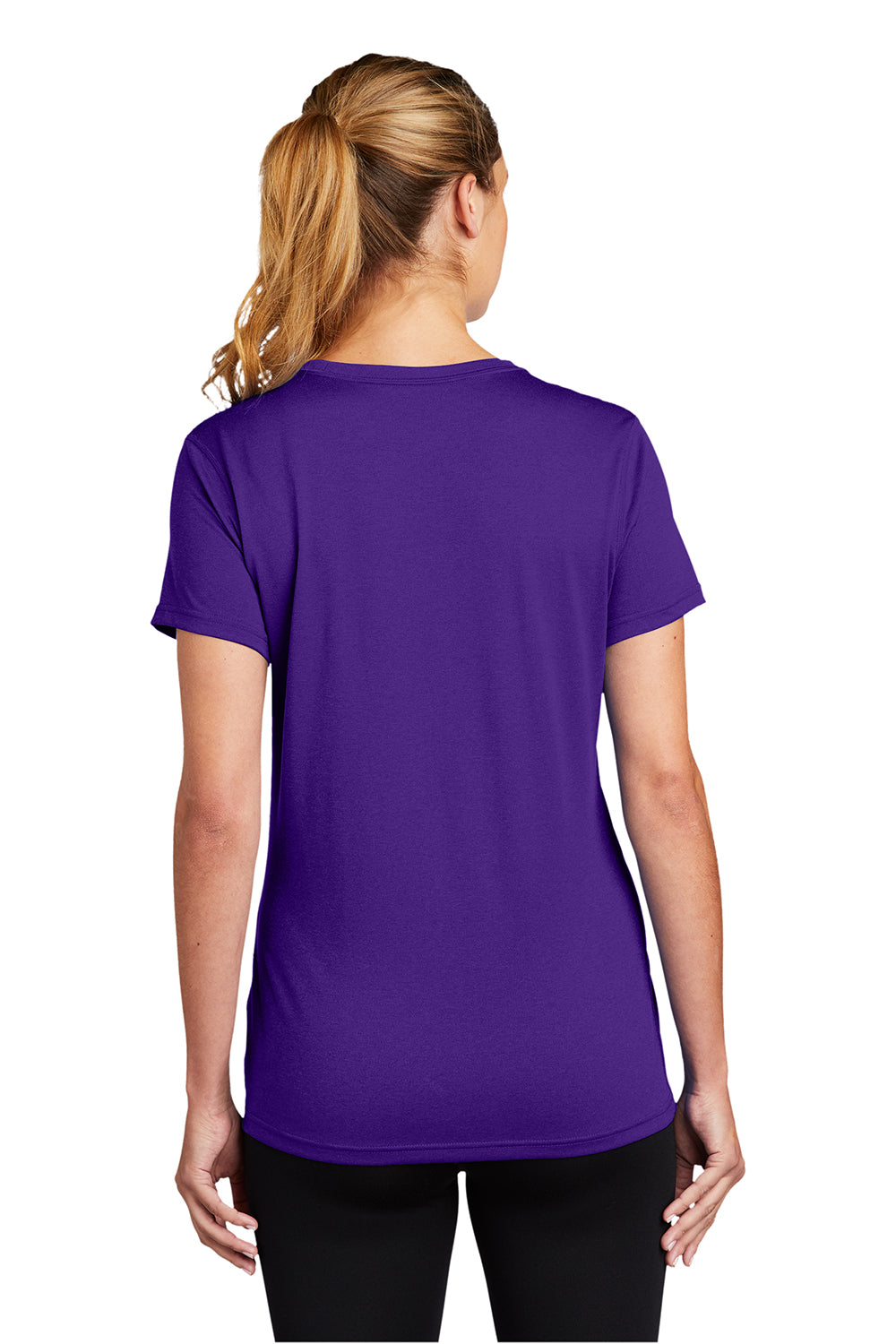Nike DV7312 Womens Team rLegend Dri-Fit Moisture Wicking Short Sleeve Crewneck T-Shirt Court Purple Model Back