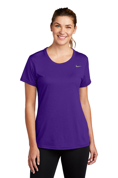Nike DV7312 Womens Team rLegend Dri-Fit Moisture Wicking Short Sleeve Crewneck T-Shirt Court Purple Model Front