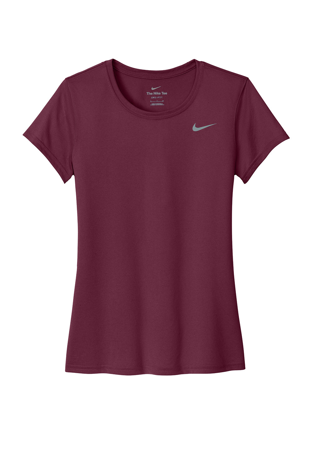 Nike DV7312 Womens Team rLegend Dri-Fit Moisture Wicking Short Sleeve Crewneck T-Shirt Deep Maroon Flat Front