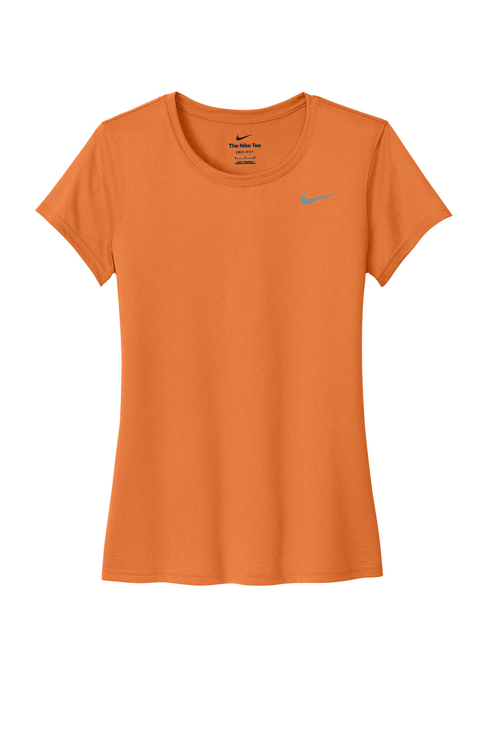 Nike DV7312 Womens Team rLegend Dri-Fit Moisture Wicking Short Sleeve Crewneck T-Shirt Desert Orange Flat Front