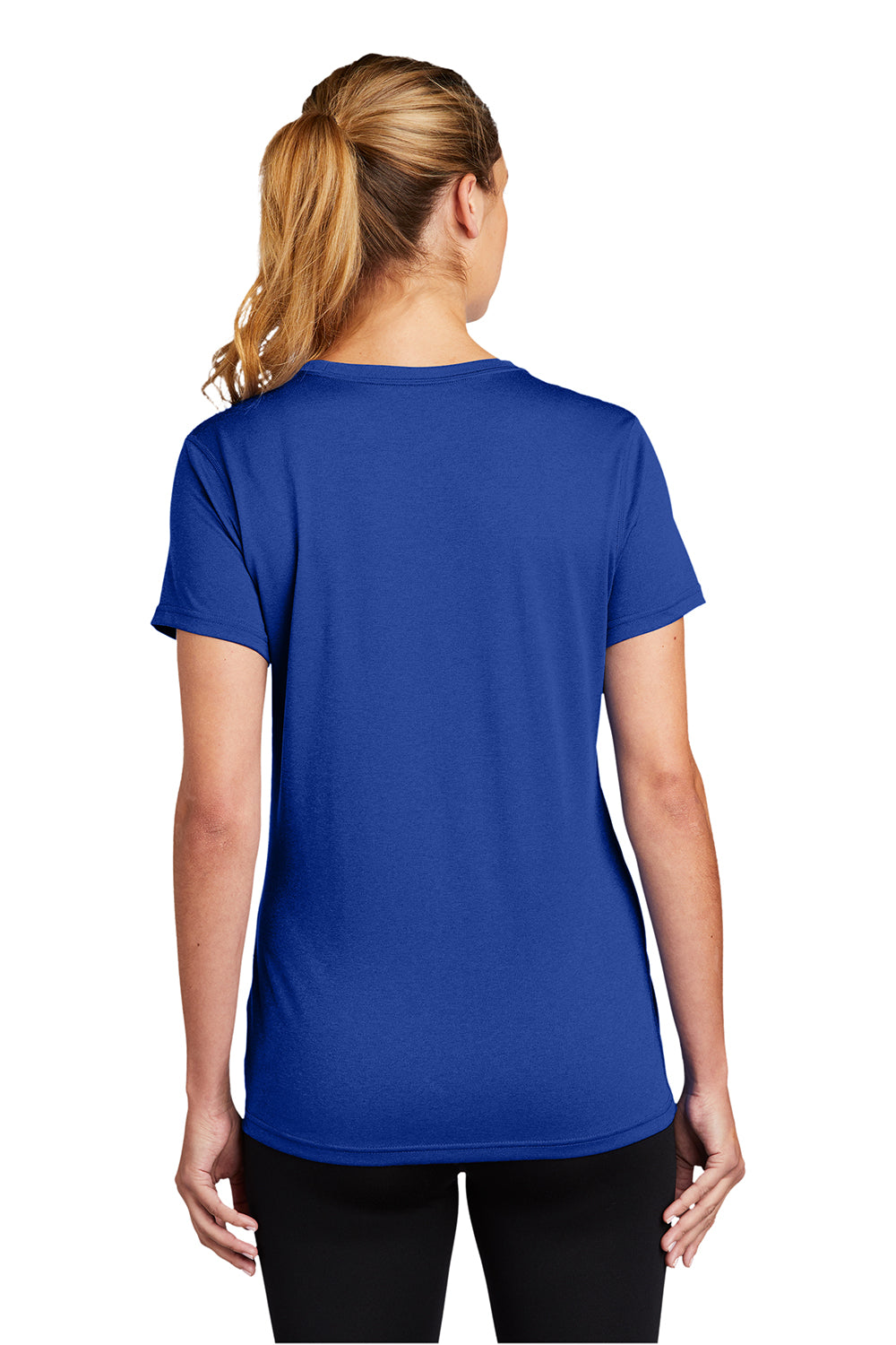 Nike DV7312 Womens Team rLegend Dri-Fit Moisture Wicking Short Sleeve Crewneck T-Shirt Game Royal Blue Model Back