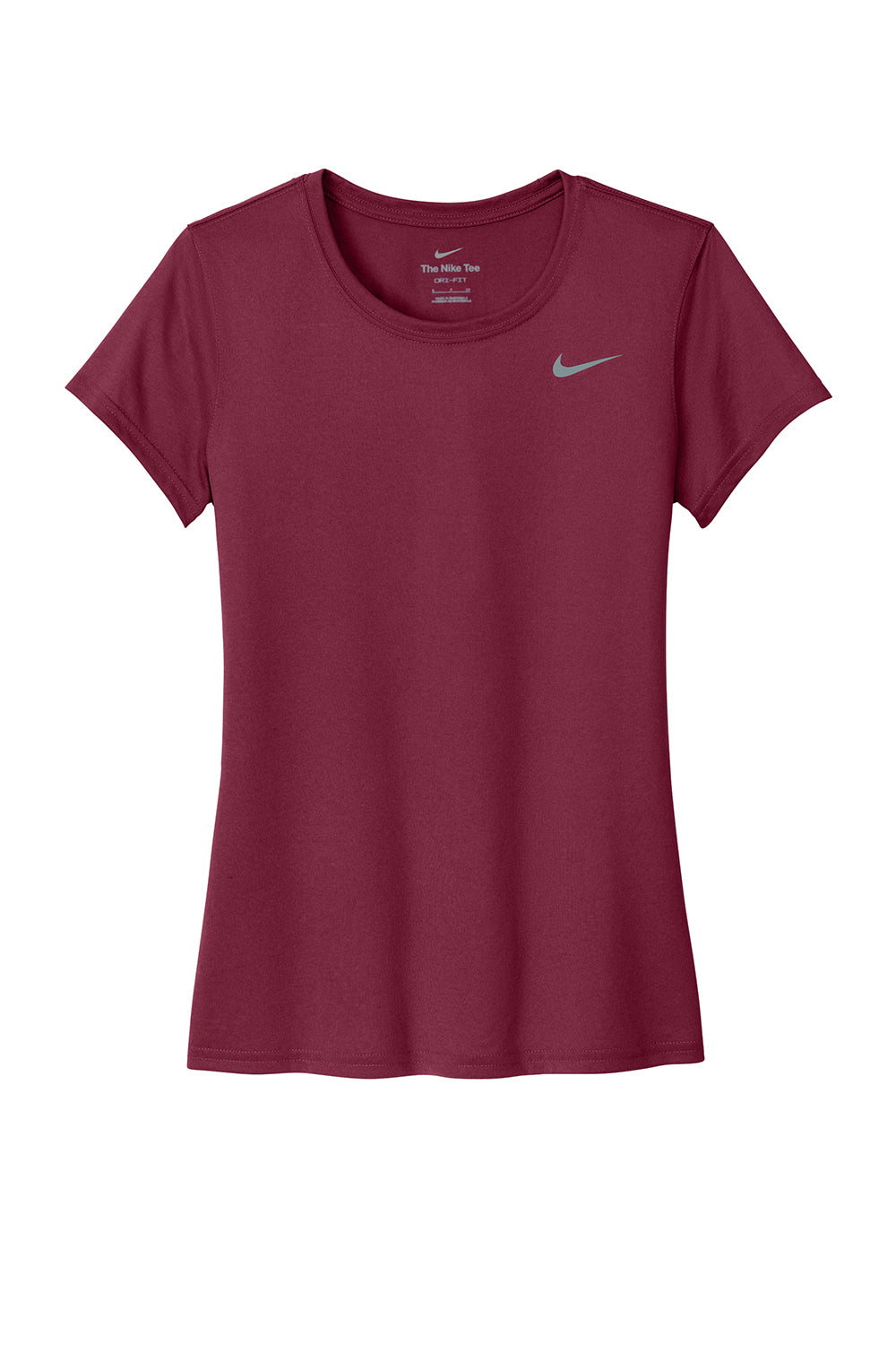 Nike DV7312 Womens Team rLegend Dri-Fit Moisture Wicking Short Sleeve Crewneck T-Shirt Team Maroon Flat Front