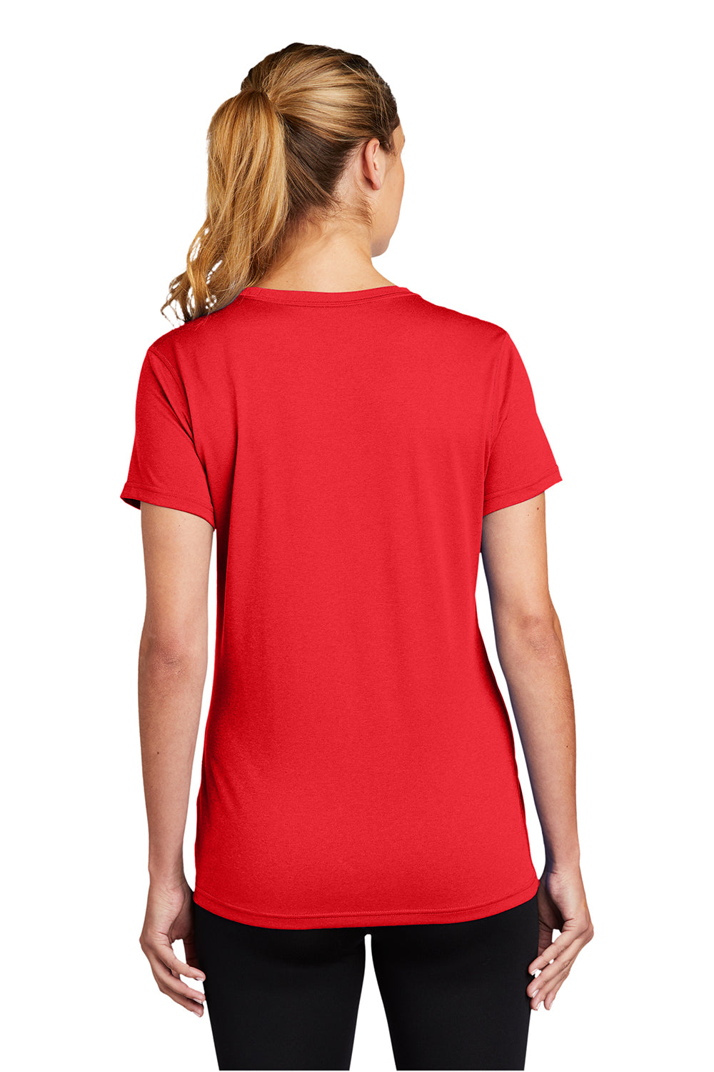 Nike DV7312 Womens Team rLegend Dri-Fit Moisture Wicking Short Sleeve Crewneck T-Shirt University Red Model Back