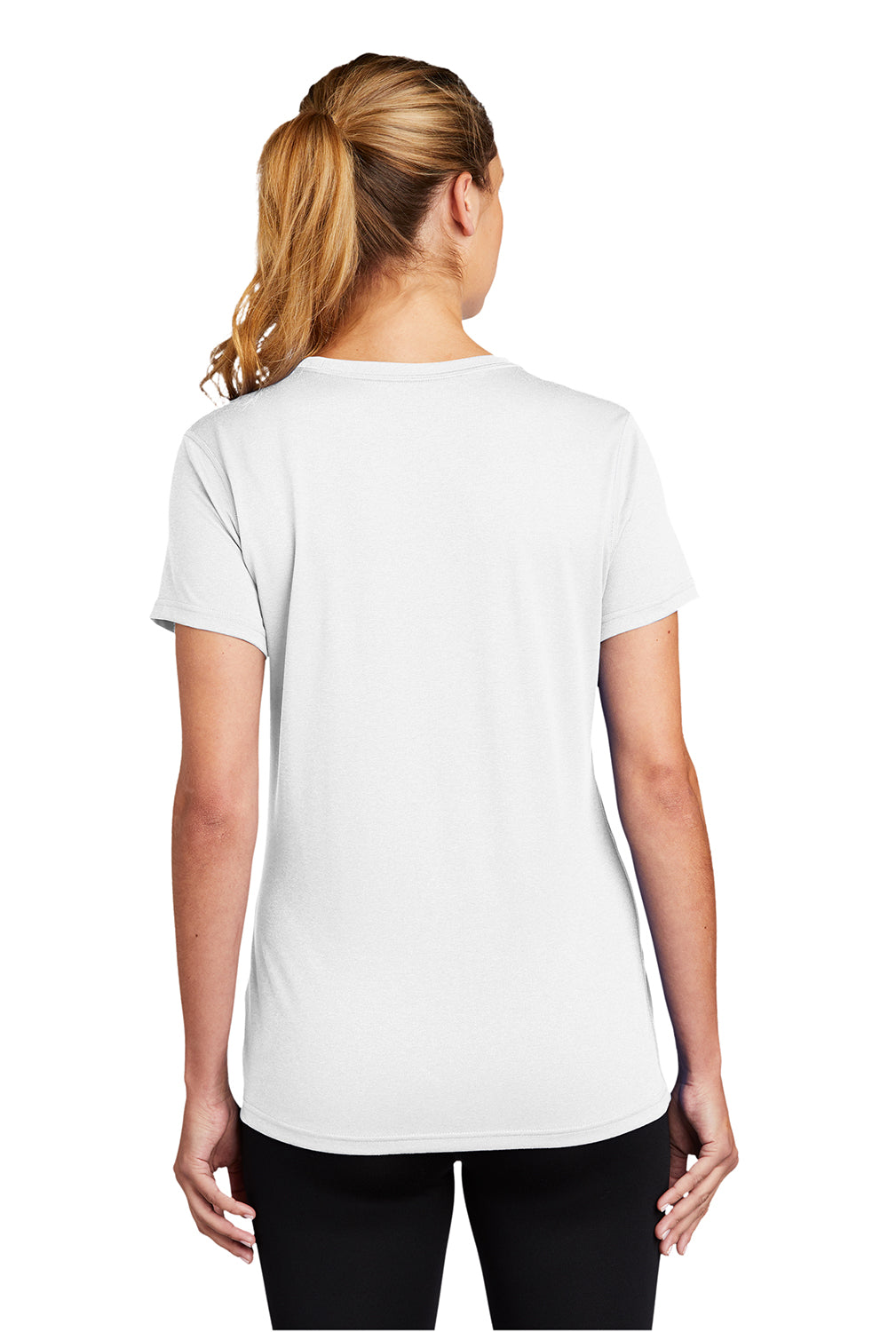 Nike DV7312 Womens Team rLegend Dri-Fit Moisture Wicking Short Sleeve Crewneck T-Shirt White Model Back