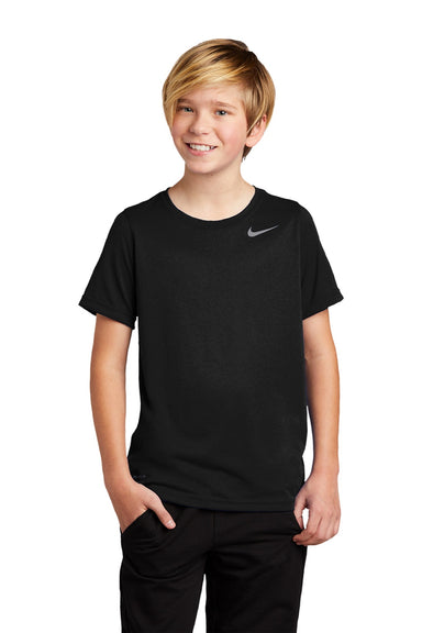 Nike DV7317 Youth Team rLegend Dri-Fit Moisture Wicking Short Sleeve Crewneck T-Shirt Black Model Front
