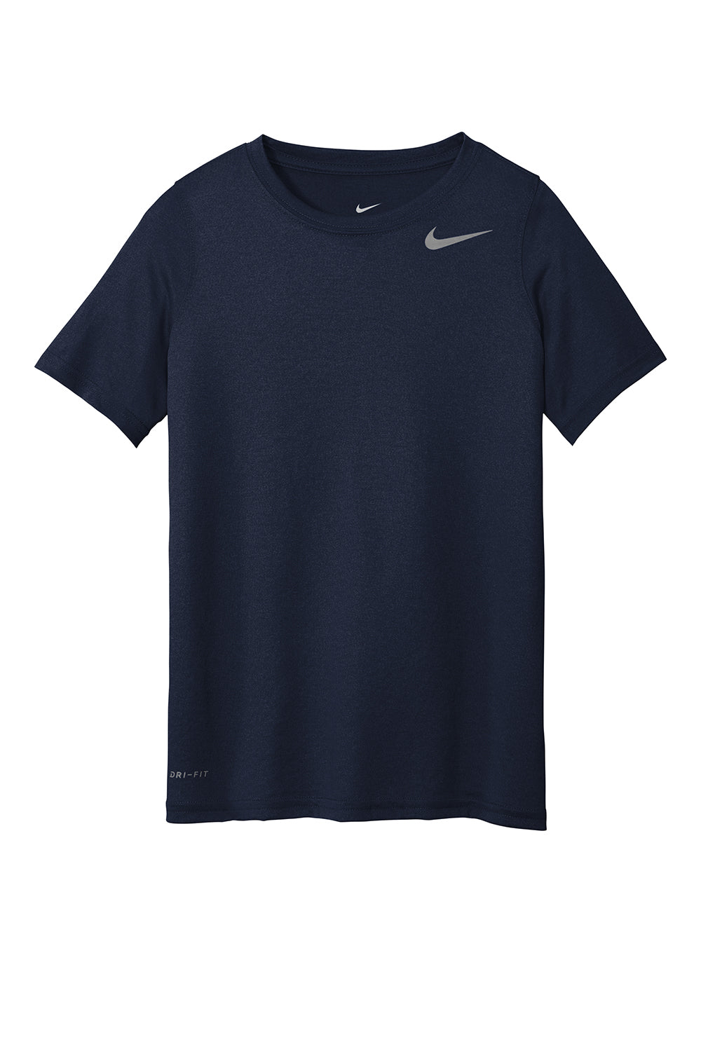 Nike DV7317 Youth Team rLegend Dri-Fit Moisure Wicking Short Sleeve Crewneck T-Shirt College Navy Blue Flat Front