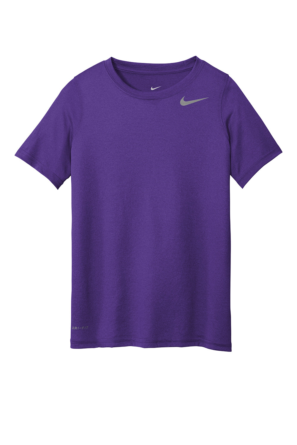 Nike DV7317 Youth Team rLegend Dri-Fit Moisure Wicking Short Sleeve Crewneck T-Shirt Court Purple Flat Front