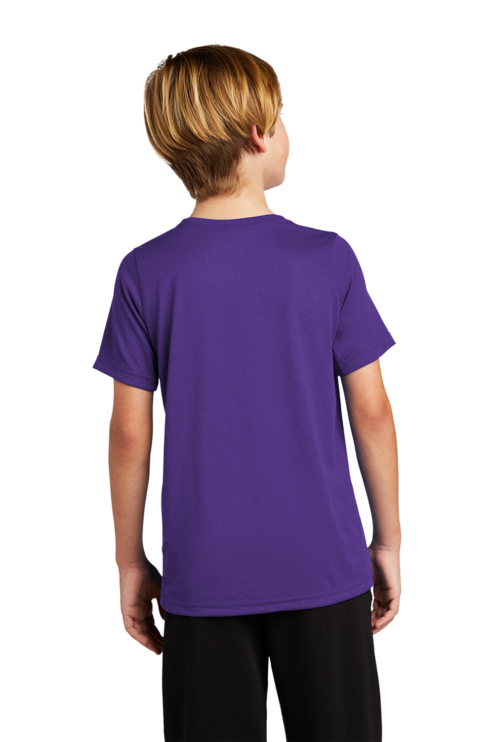 Nike DV7317 Youth Team rLegend Dri-Fit Moisure Wicking Short Sleeve Crewneck T-Shirt Court Purple Model Back