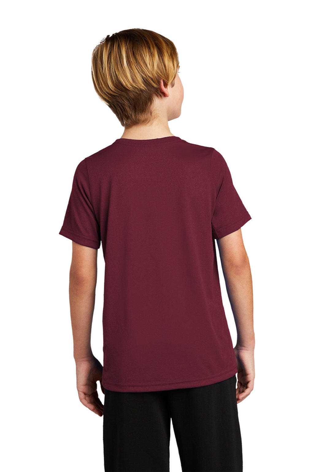Nike DV7317 Youth Team rLegend Dri-Fit Moisture Wicking Short Sleeve Crewneck T-Shirt Deep Maroon Model Back