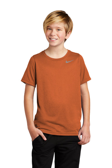 Nike DV7317 Youth Team rLegend Dri-Fit Moisure Wicking Short Sleeve Crewneck T-Shirt Desert Orange Model Front