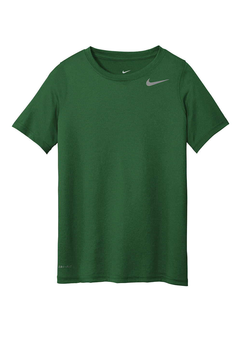 Nike DV7317 Youth Team rLegend Dri-Fit Moisure Wicking Short Sleeve Crewneck T-Shirt Gorge Green Flat Front