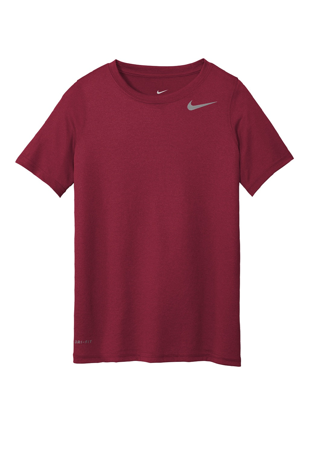 Nike DV7317 Youth Team rLegend Dri-Fit Moisture Wicking Short Sleeve Crewneck T-Shirt Team Maroon Flat Front