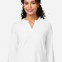 Devon & Jones Womens Raleigh Moisture Wicking V-Neck Long Sleeve Shirt - White - Coming Soon