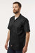 Dickies 2574 Mens Moisture Wicking Short Sleeve Button Down Work Shirt w/ Double Pockets Black Model Side