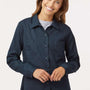 Dickies Womens Industrial Wrinkle Resistant Long Sleeve Button Down Work Shirt w/ Double Pockets - Dark Navy Blue