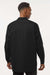 Dickies L535 Mens Industrial Wrinkle Resistant Long Sleeve Button Down Work Shirt w/ Double Pockets Black Model Back