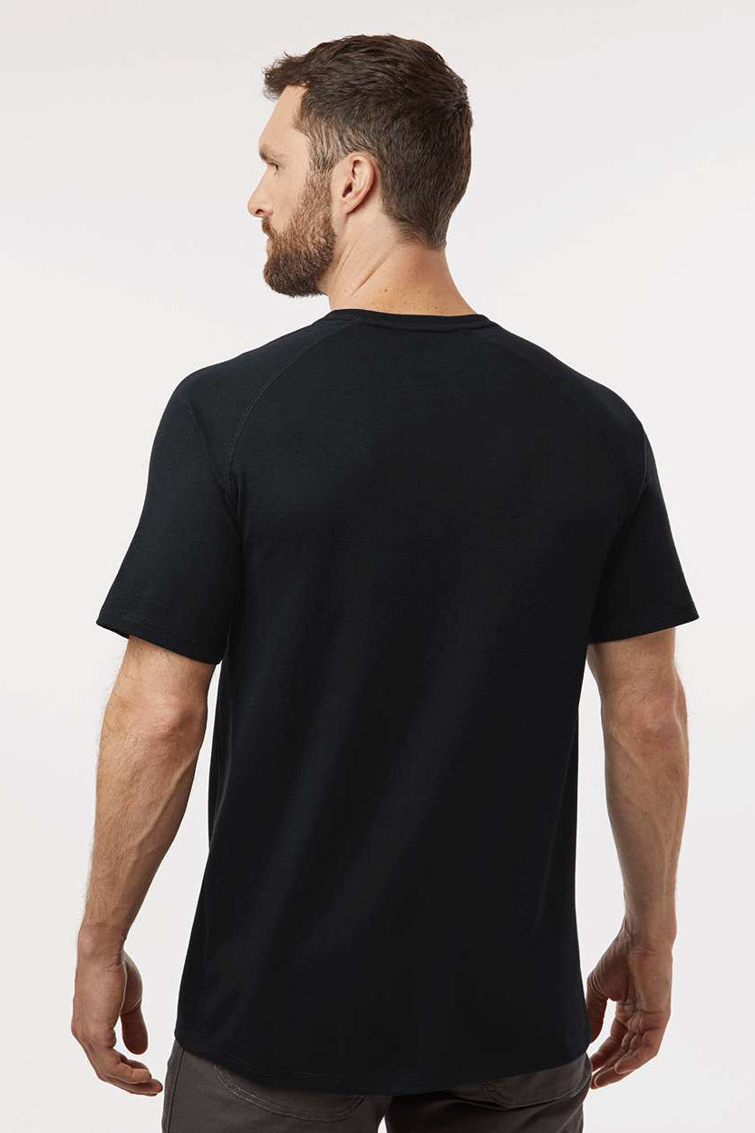 Dickies S600 Mens Performance Moisture Wicking Short Sleeve Crewneck T-Shirt w/ Pocket Black Model Back