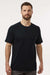 Dickies S600 Mens Performance Moisture Wicking Short Sleeve Crewneck T-Shirt w/ Pocket Black Model Front