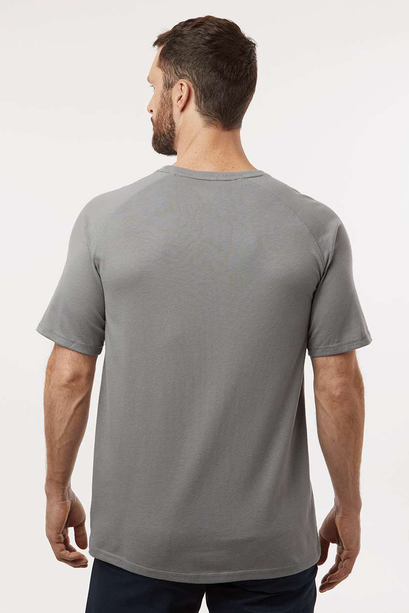 Dickies S600 Mens Performance Moisture Wicking Short Sleeve Crewneck T-Shirt w/ Pocket Smoke Grey Model Back