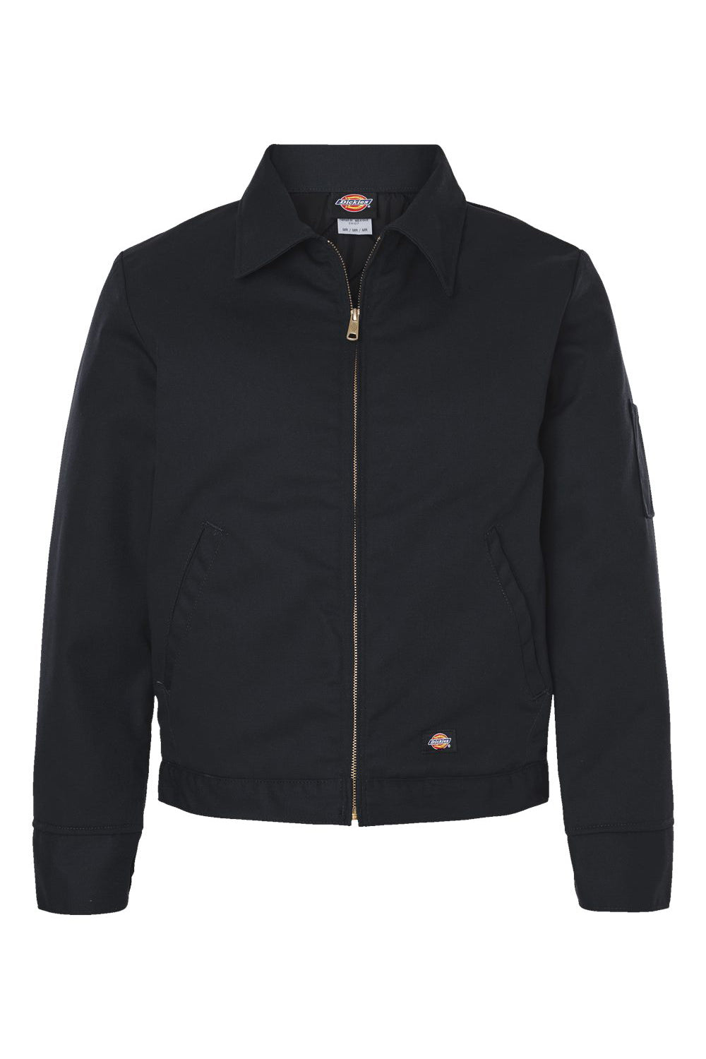 Dickies JT15 Mens Eisenhower Stain Resistant Full Zip Jacket Black Flat Front