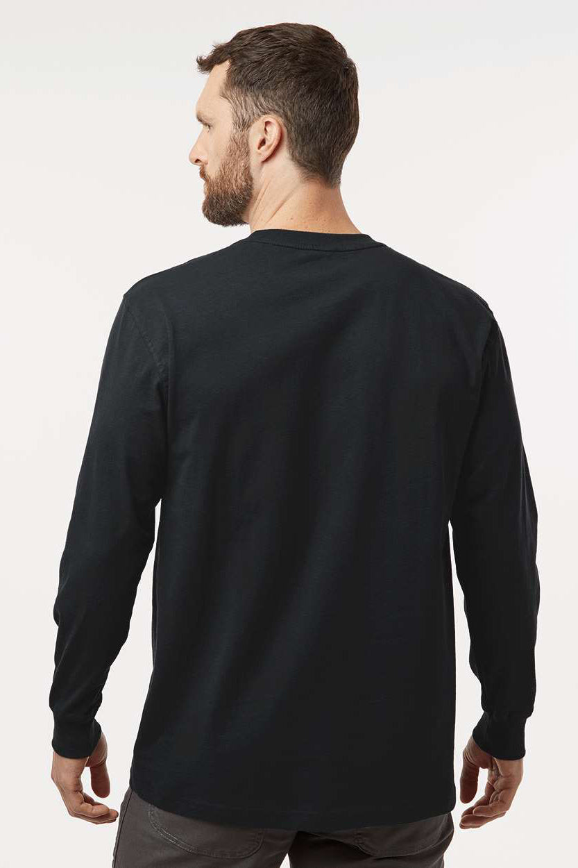 Dickies WL50 Mens Long Sleeve Crewneck T-Shirt w/ Pocket Black Model Back