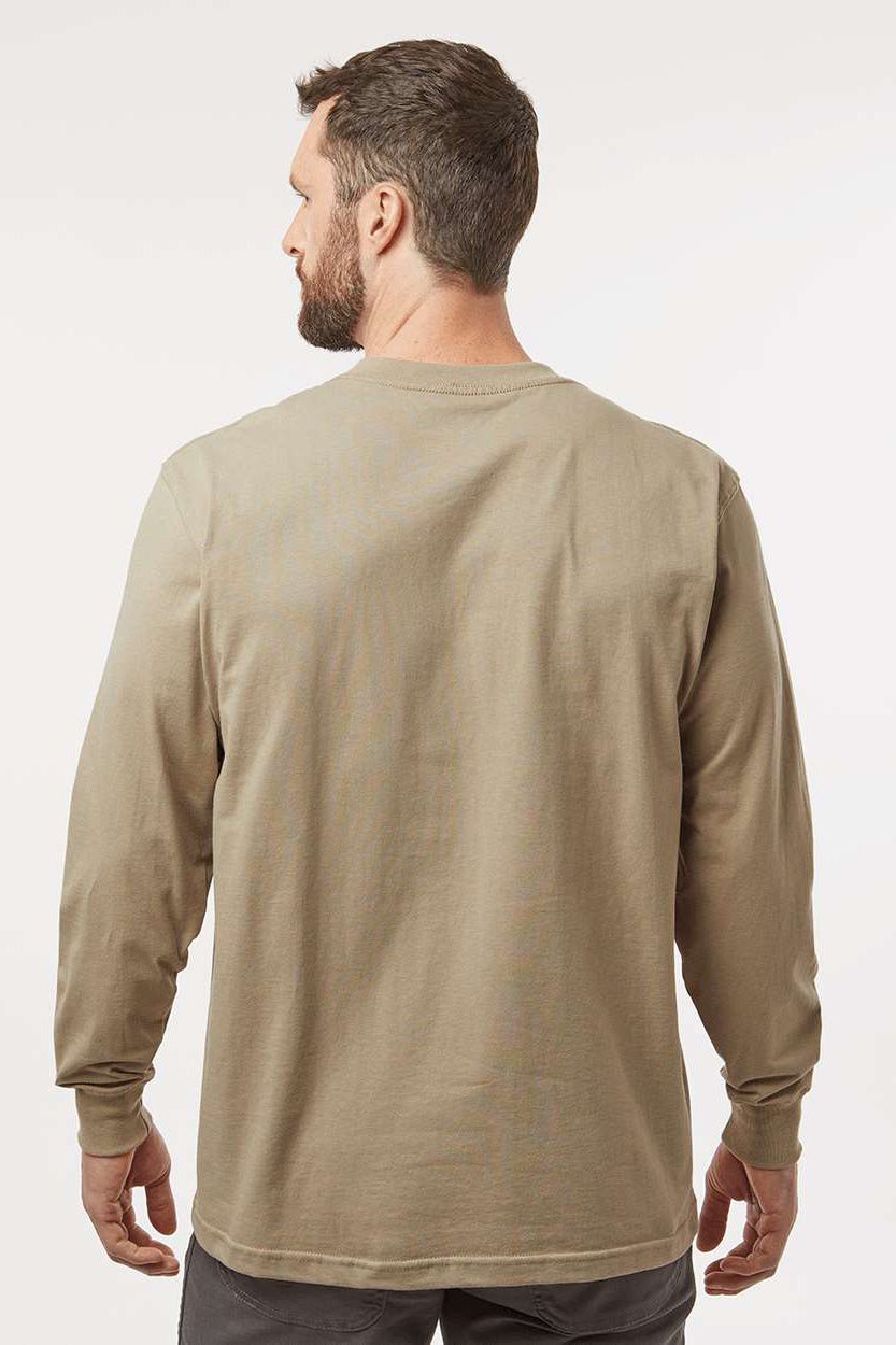 Dickies WL50 Mens Long Sleeve Crewneck T-Shirt w/ Pocket Desert Sand Model Back