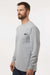 Dickies WL50 Mens Long Sleeve Crewneck T-Shirt w/ Pocket Heather Grey Model Side