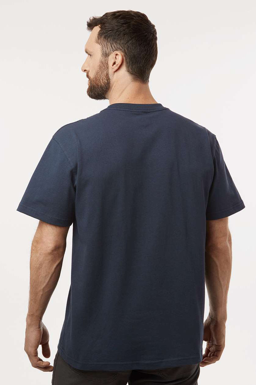 Dickies WS50-D Mens Traditional Short Sleeve Crewneck T-Shirt w/ Pocket Dark Navy Blue Model Back