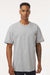 Dickies WS50-D Mens Traditional Short Sleeve Crewneck T-Shirt w/ Pocket Heather Grey Model Front