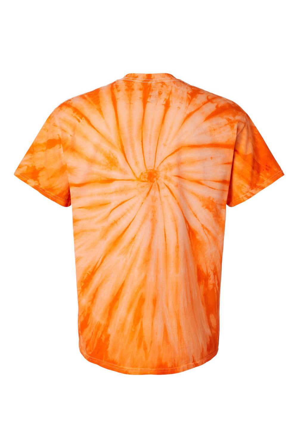 Tie-Dye CD101 Mens Short Sleeve Crewneck T-Shirt Orange Flat Back