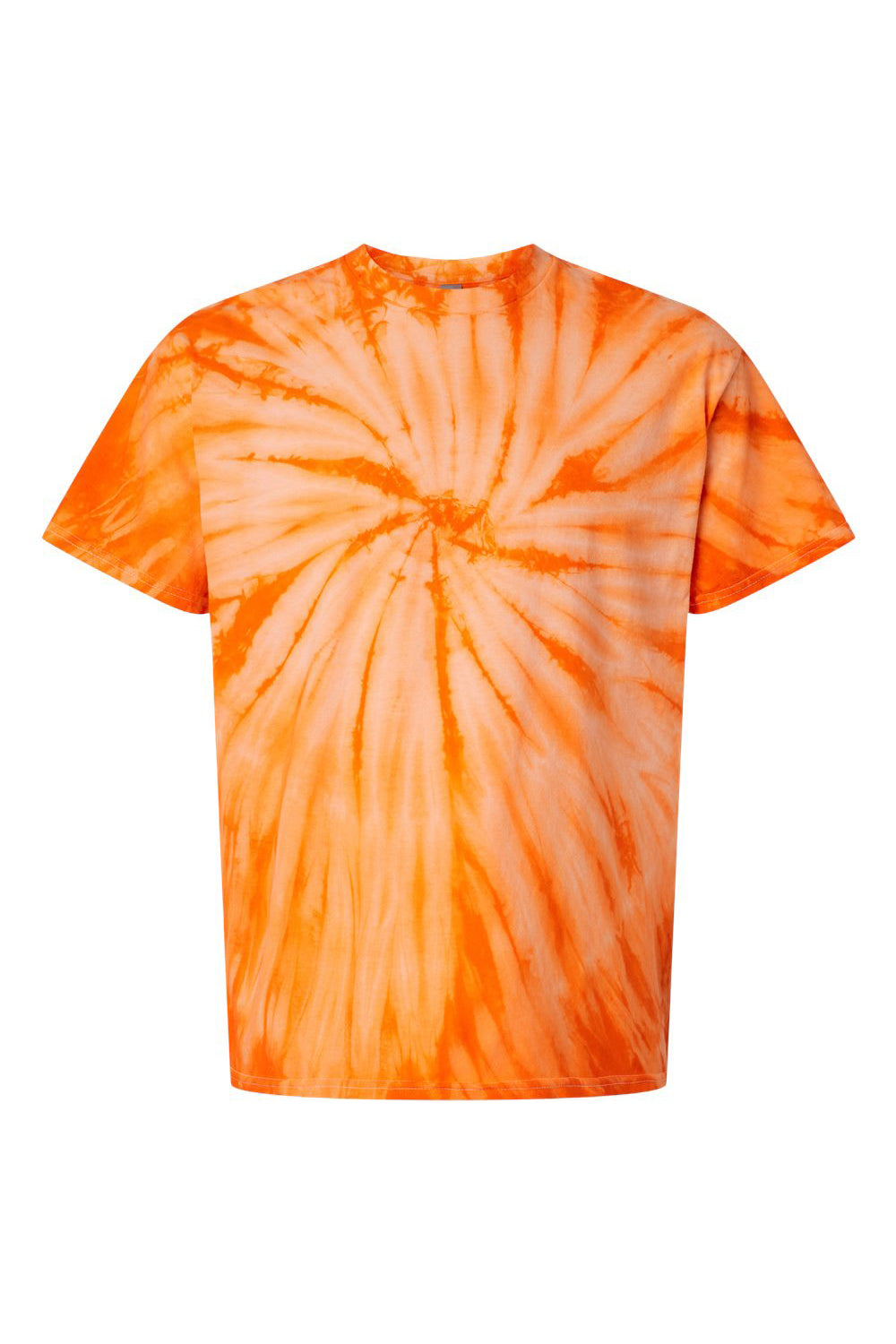 Tie-Dye CD101 Mens Short Sleeve Crewneck T-Shirt Orange Flat Front