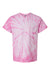 Tie-Dye CD101 Mens Short Sleeve Crewneck T-Shirt Pink Flat Front