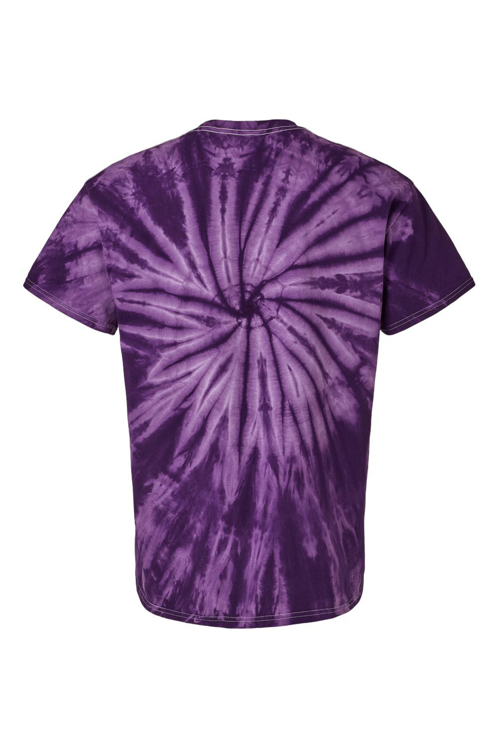 Tie-Dye CD101 Mens Short Sleeve Crewneck T-Shirt Purple Flat Back