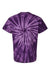 Tie-Dye CD101 Mens Short Sleeve Crewneck T-Shirt Purple Flat Back