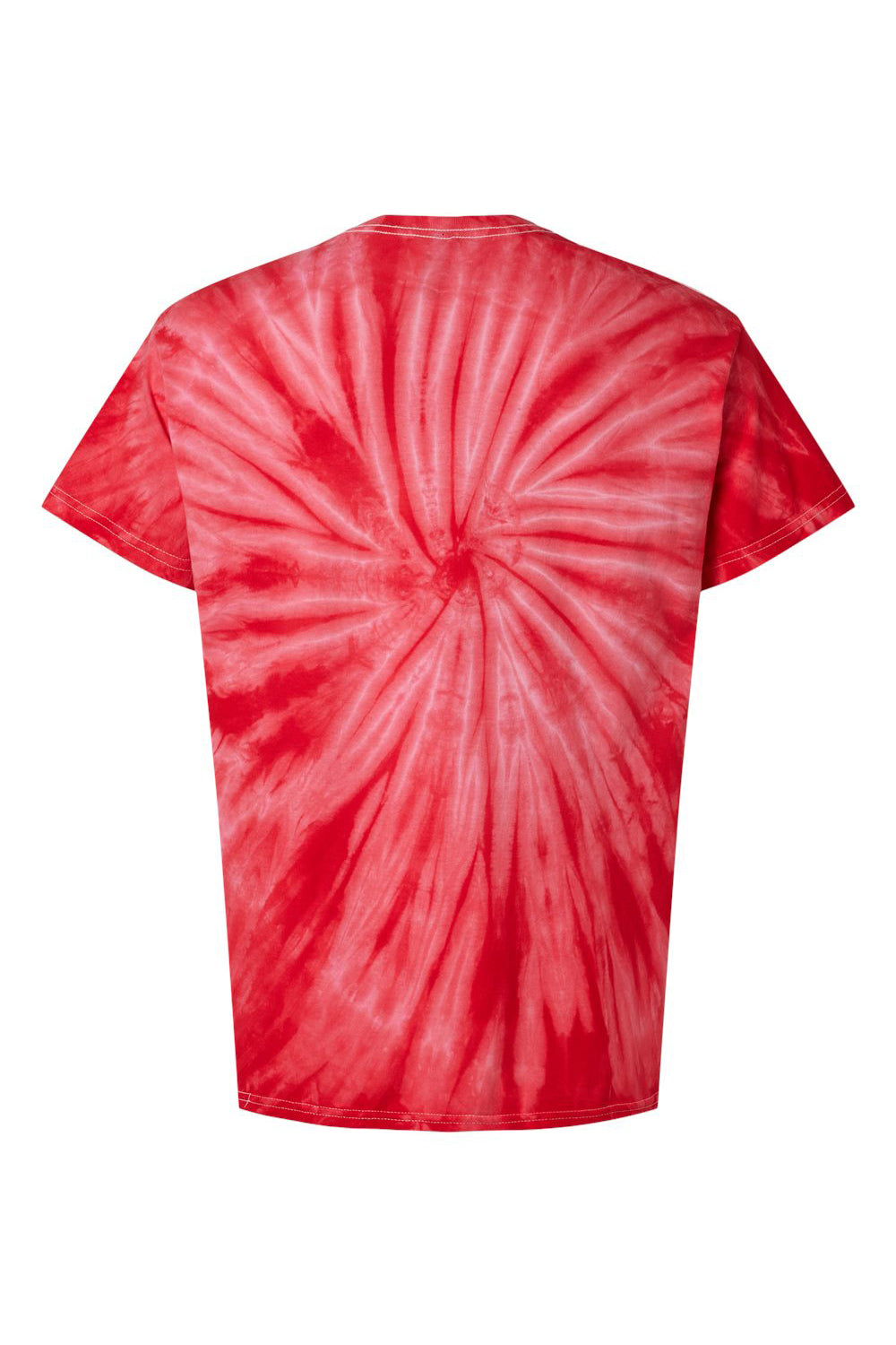 Tie-Dye CD101 Mens Short Sleeve Crewneck T-Shirt Red Flat Back