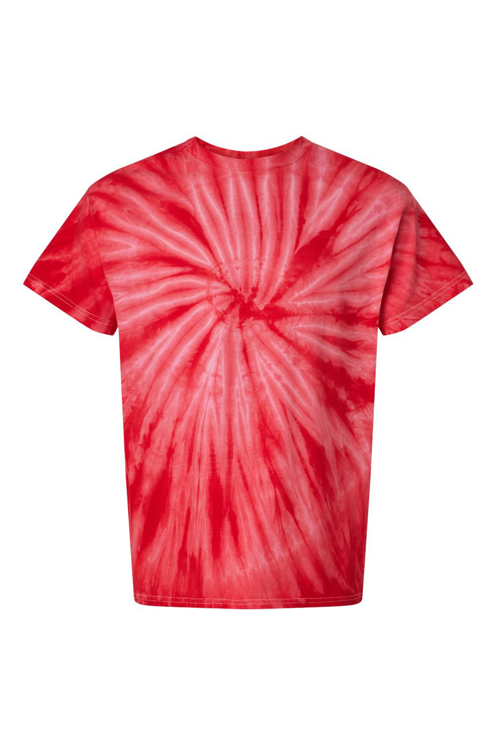 Tie-Dye CD101 Mens Short Sleeve Crewneck T-Shirt Red Flat Front