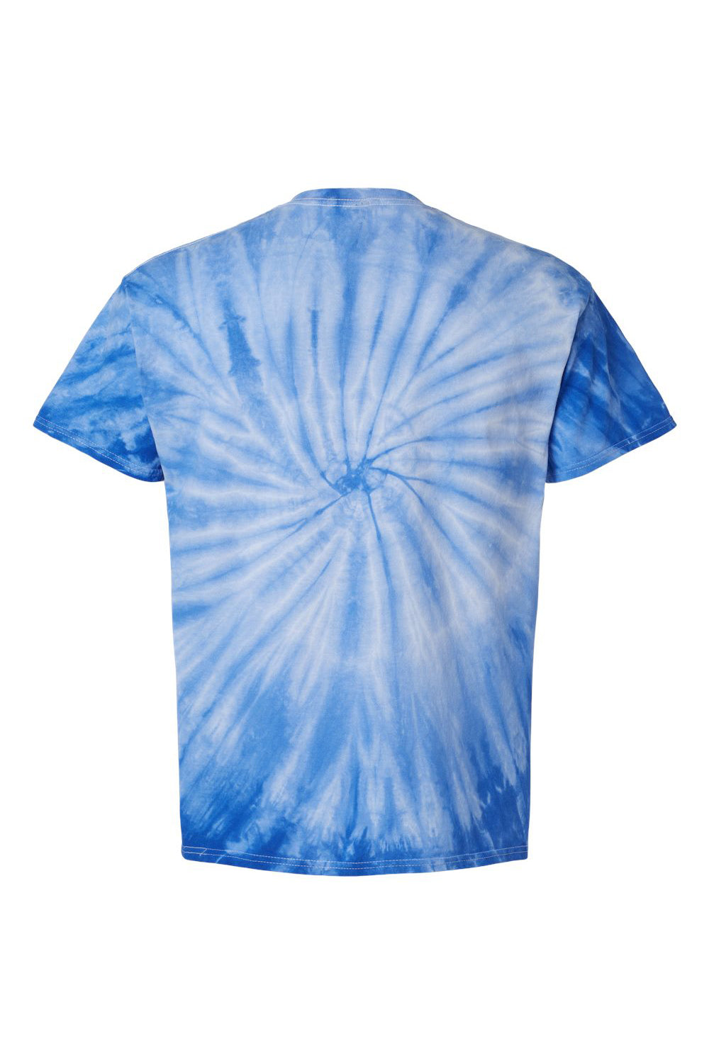 Tie-Dye CD101 Mens Short Sleeve Crewneck T-Shirt Royal Blue Flat Back