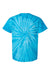 Tie-Dye CD101 Mens Short Sleeve Crewneck T-Shirt Turquoise Blue Flat Back