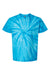 Tie-Dye CD101 Mens Short Sleeve Crewneck T-Shirt Turquoise Blue Flat Front
