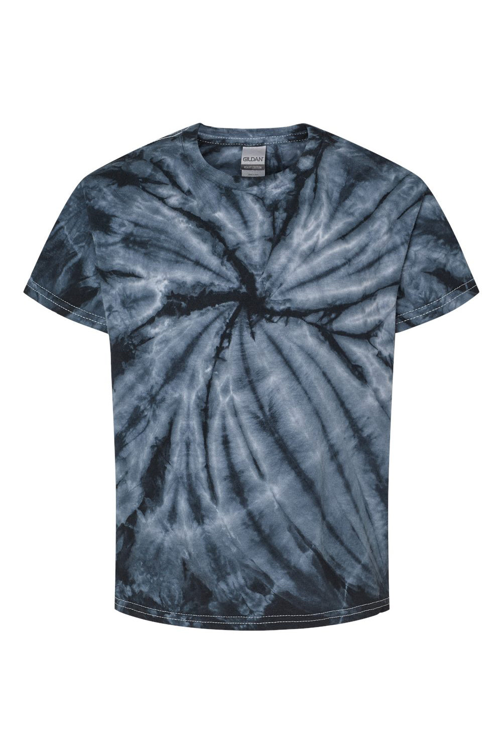 Tie-Dye CD101Y Youth Short Sleeve Crewneck T-Shirt Black Flat Front